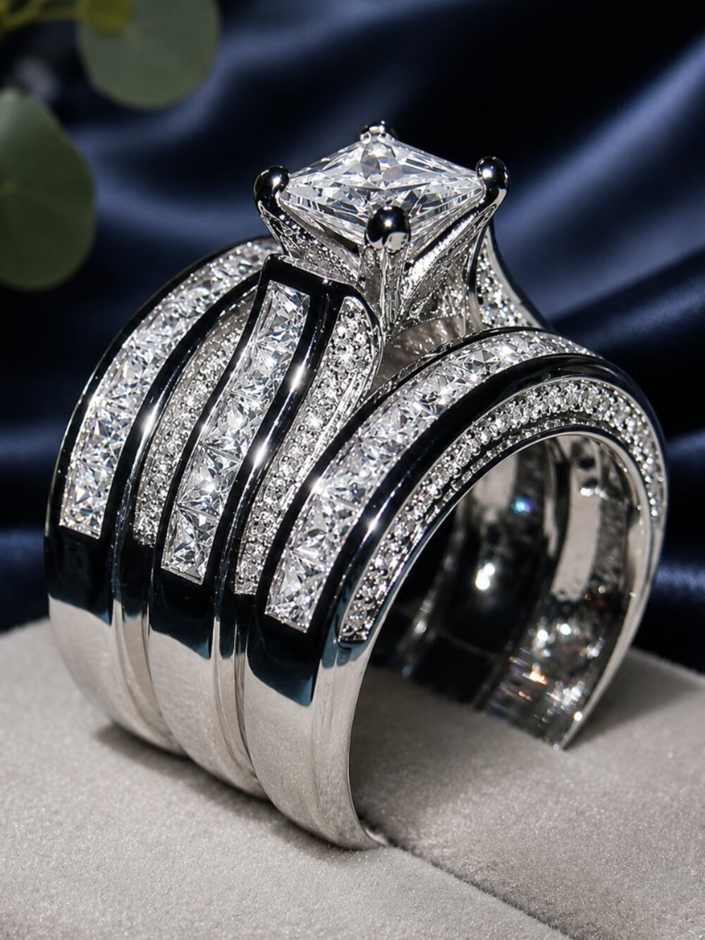 PINK SPIRAL DIAMOND BRIDAL RING